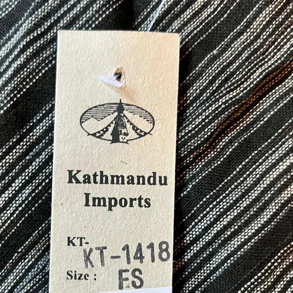 Kathmandu Imports Striped Butterfly Embroidered Tie Back Cotton Halter Top NWT